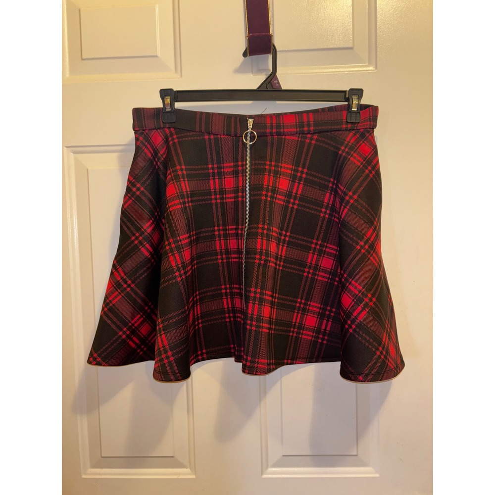 Hot Topic Zipper Front O-Ring Skater Mini Skirt XL Y2K ALT Grunge Punk